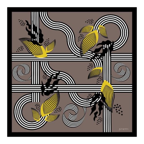 BLEND YAPRAK DESEN İPEK TWİLL EŞARP