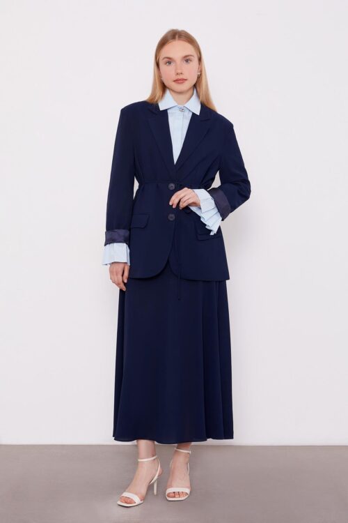 LEVİDOR LACİVERT BELDEN İP BAĞCIKLI ETEK TAKIM