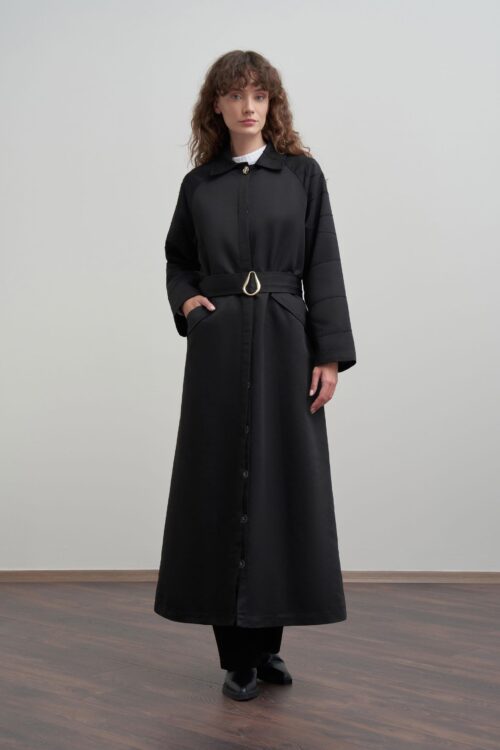 ALLDAY KUŞAK DETAYLI UZUN FERACE