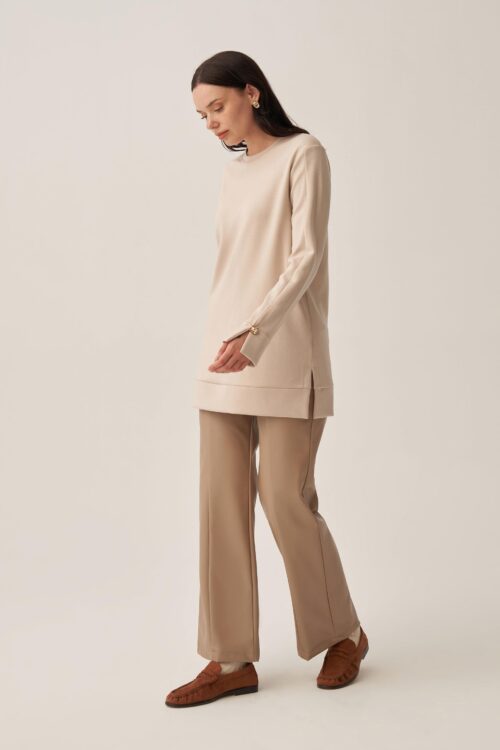 ALLDAY YUMUŞAK DOKULU GOLD DÜĞMELİ SWEATSHİRT