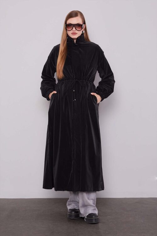 LEVİDOR BELİ LASTİKLİ TRENÇKOT