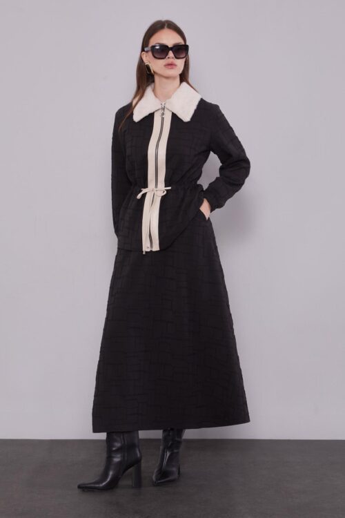 LEVİDOR KENDİNDEN DESENLİ ETEK TAKIM