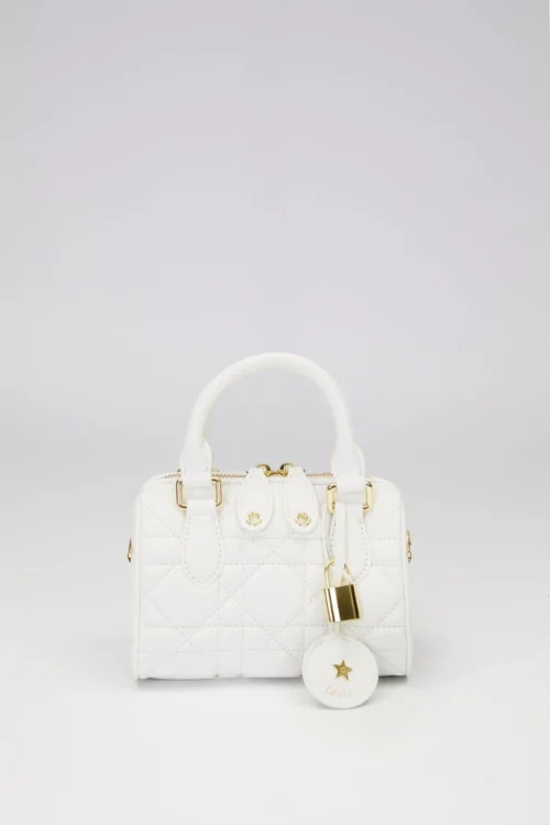 LEVİDOR BEYAZ KİLİT AKSESUAR DETAYLI EL ÇANTASI