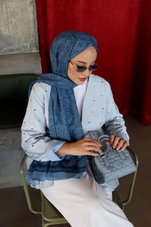 LEVİDOR MAVİ KİLİT AKSESUAR DETAYLI EL ÇANTASI